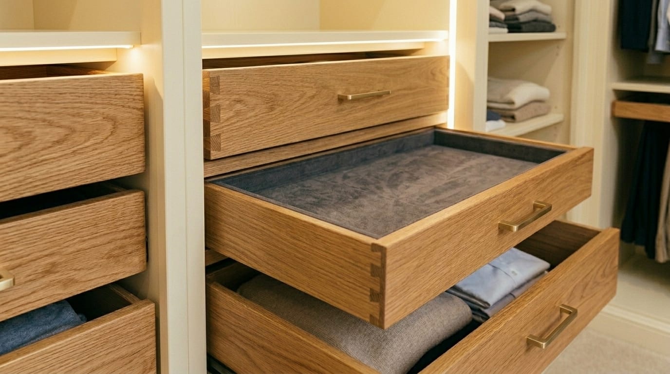 Fitted bedroom storage detail, Otley